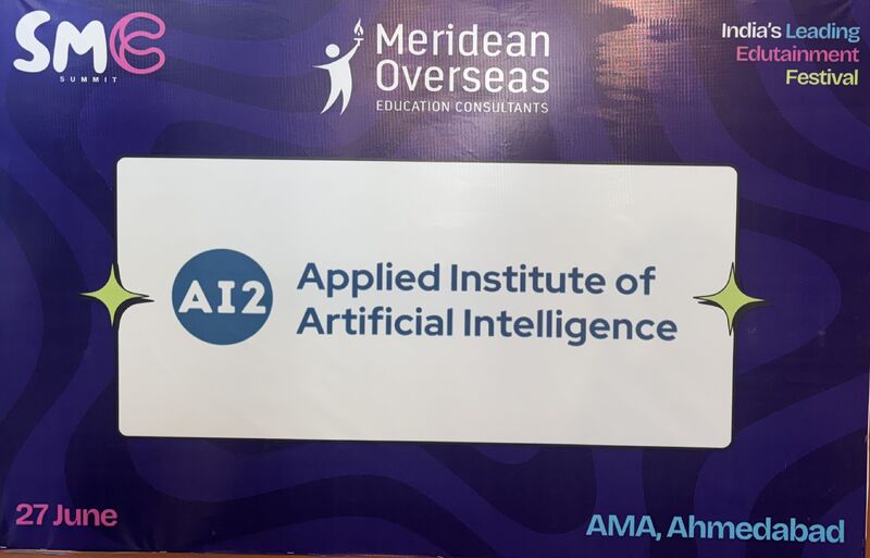 AI2 booth at the Sort My College Summit student exhibition in India
