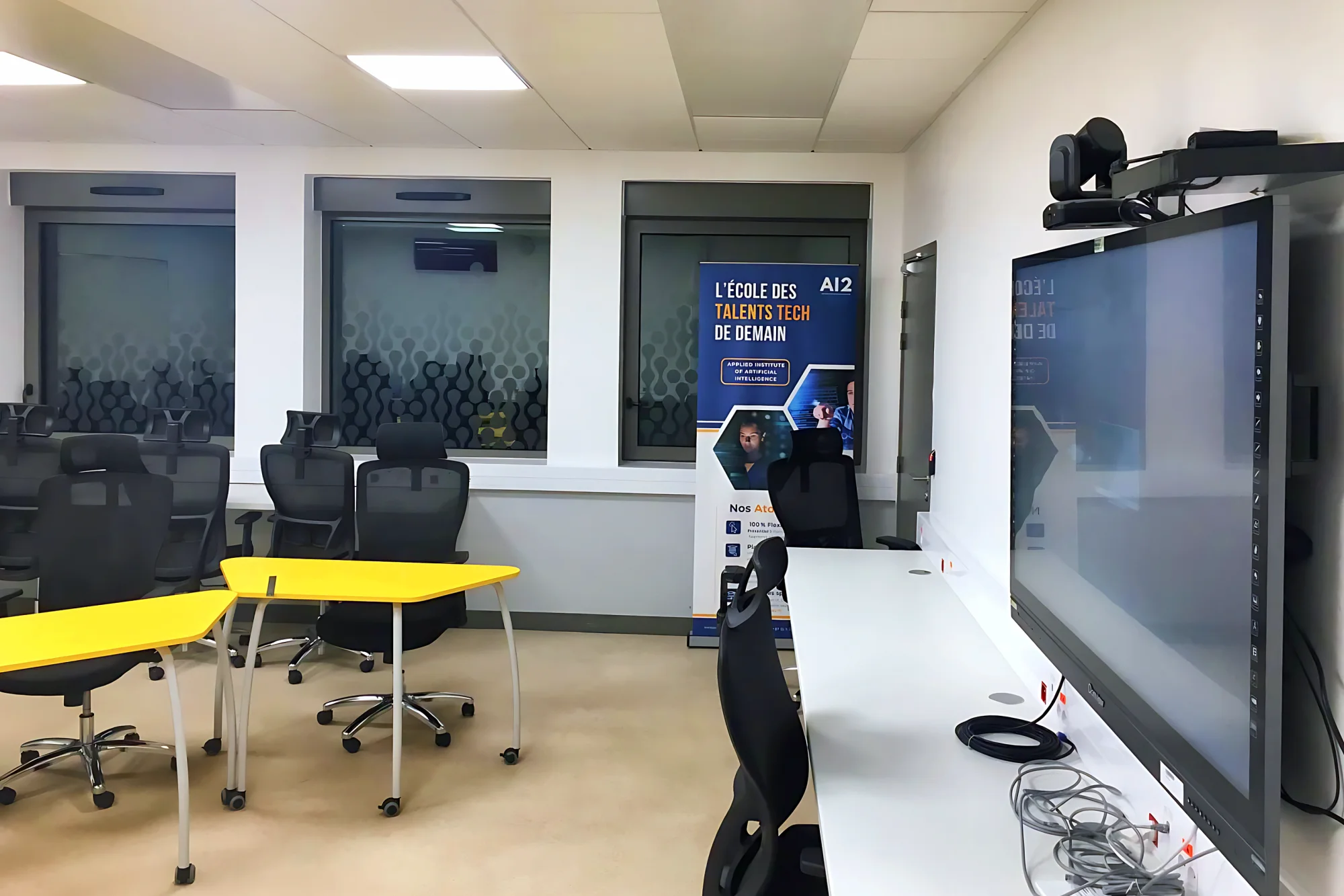 Classroom with interactive display