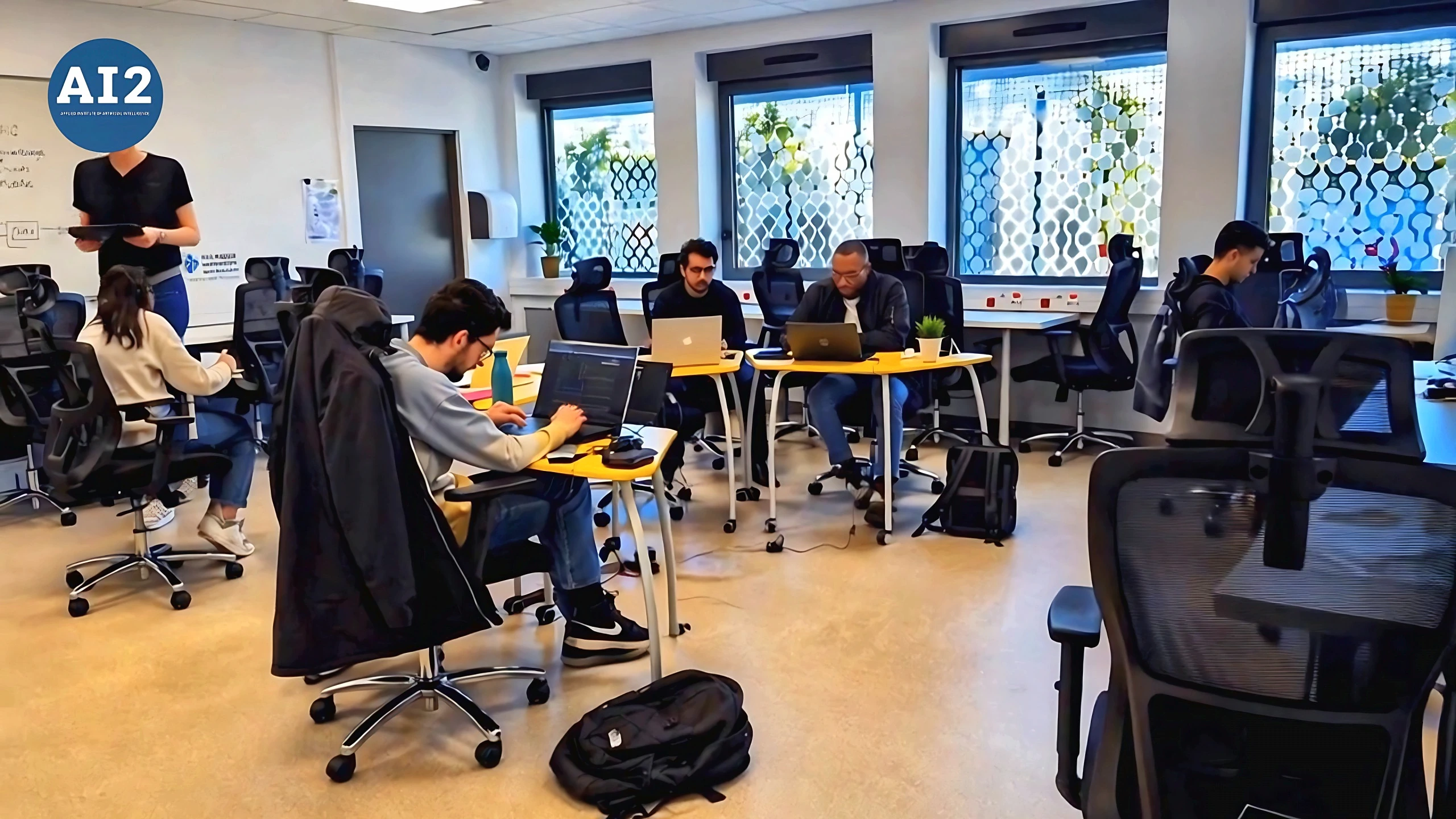 Students in class at the AI2 campus in Écouen